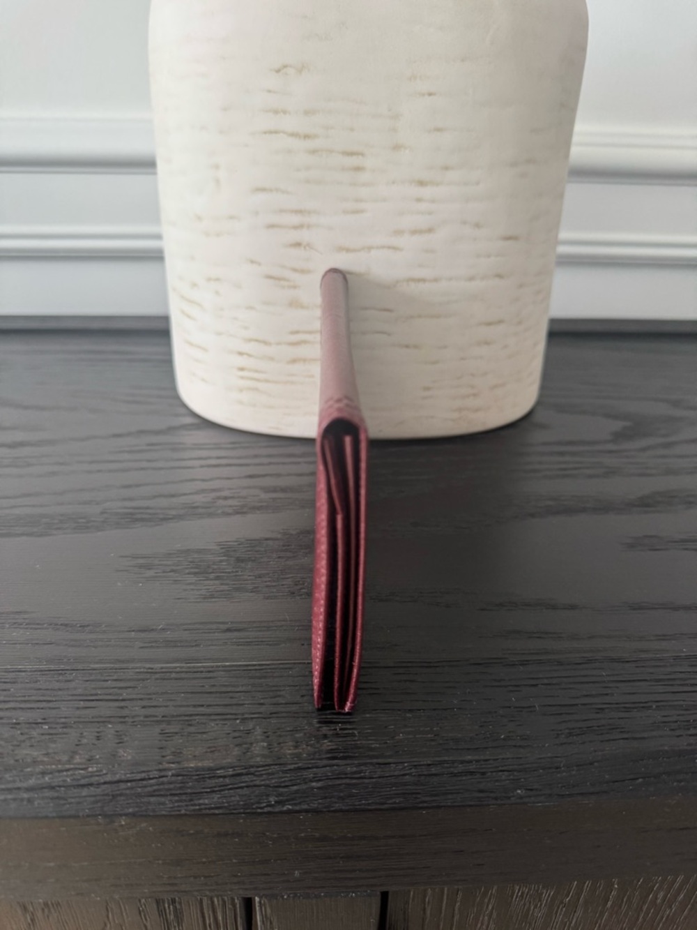 Burberry Maroon Leather Slim Wallet - Picture 3 of 11